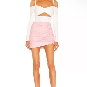 LAMARQUE X REVOLVE Aricia Skirt Mini Orchid Pink Pastel Leather 0 NWT $375